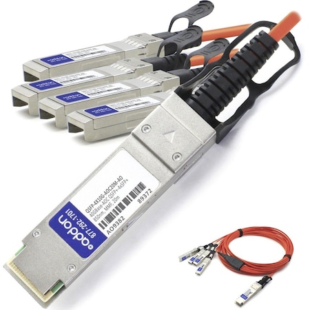 Add-On Addon Cisco Compatible Taa Compliant 40Gbase-Aoc Qsfp+ To 4Xsfp+ QSFP-4X10G-AOC20M-AO